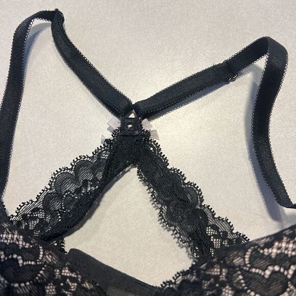 Victoria’s Secret sexy black lace push-up lace bra Women’s 32D 32 D - Picture 7 of 13